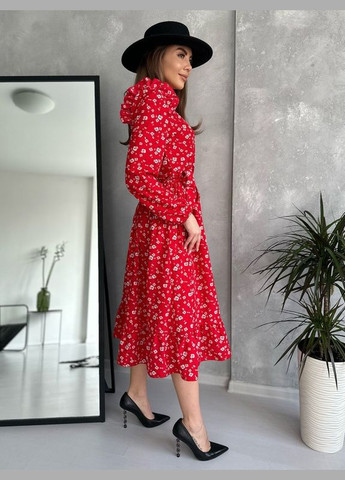 Красное платье 13724 красное ISSA PLUS однотонное