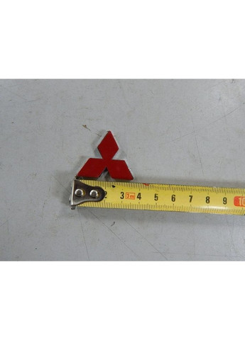 Эмблема руля красная+хром 32х28мм (на скотче) Mitsubishi (369610439)