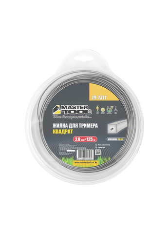 Жилка для тримера КВАДРАТ АРМОВАНИЙ 2,00 мм 125 м блістер 19-1311 Mastertool (364121046)