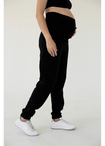 Спортивные брюки для беременных черные утепленные с начесом Мамин Дім (356347665)