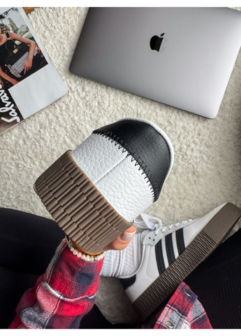 Кросівки жіночі і чоловічі Adidas Samba White Black | Адідас Самба білі No Brand білі демісезони (348782817)