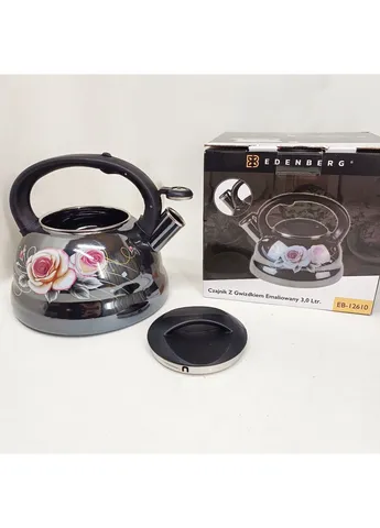 Емальований чайник EB-12610 зі свистком та антипригарним покриттям 3л Flowers Edenberg (381037442)