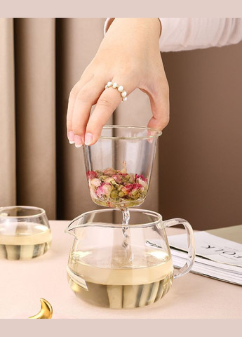 Чайний набір Місяць 12060 4 предмети рожевий No Brand (364499073)