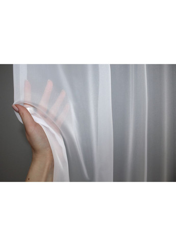 Тюль з тасьмою на трубу н101 Шифон однотонний Білий 300х250 см (44-001) VR-Textil (298124480)
