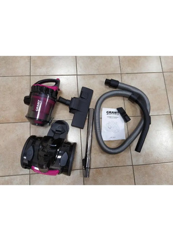 Рожевий Пилосос без мішка GRANT GT- 1605 (Контейнерний пилосос) 3000 Вт + універсальна щітка Digital (363831762)