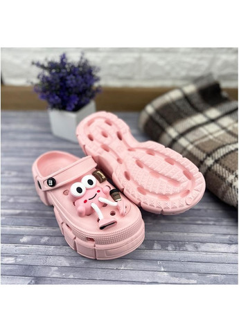 Крокси жіночі з джибітсами на платформі Е-0020327-4 Рожеві Sanlin (315355784)