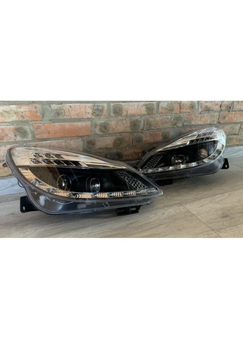 Передние фары Opel D (2006-2011) черные с диодными поворотами (ЦЕНА ЗА ПАРУ) Tuning-Tec Corsa (398186049)