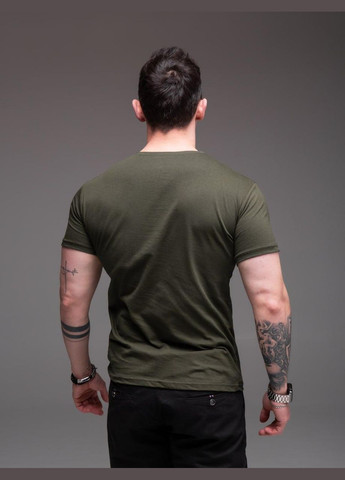 Хакі (оливкова) футболка чоловіча - однотонна, вільна з коротким рукавом JUGO R.A Drop № 2365