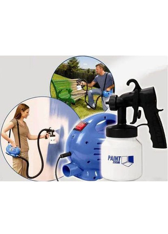 Фарборозпилювач пульверизатор Paint Zoom апарат для фарбування стін синій No Brand (325875921)