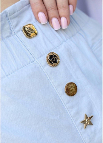 Шорти жіночі ґудзики блакитні Jinbaolai (307392814)