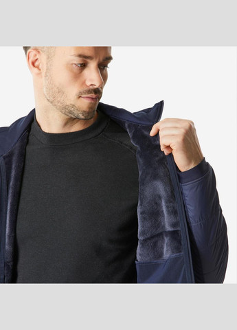 Синя демісезонна флісова кофта чоловіча sh900 x-warm для туризму гібридна темно-синя. Quechua