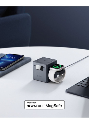 Бездротовий зарядний пристрій MagGo Wireless Charging Station 15W 3-in-1 Cube Black (7089459) Anker (360398494)