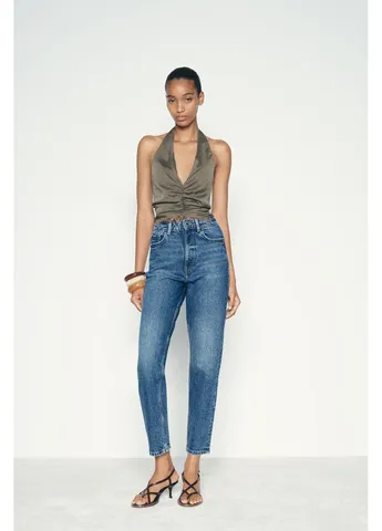 Джинси z1975 mom fit із високою посадкою Zara - (405213639)