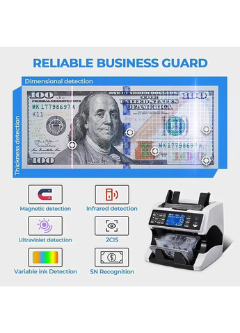Счетная машинка Bill Counter AL-920 с детектором фальшивых денег и верхней загрузкой Golon (370973929)