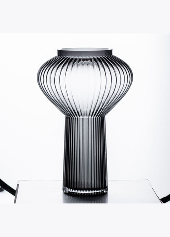 Декоративная ваза-фонарь Beisi стеклянная 30 см серая Yiwu HP-1718 (302975046)