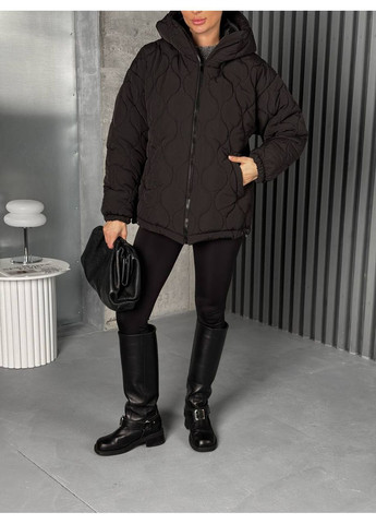 Черная зимняя женская зимняя стеганная крутка Avanti