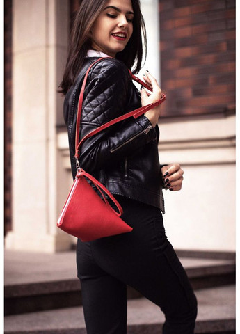 Кожаная женская сумка-косметичка Пирамида красная BlankNote (348359159)