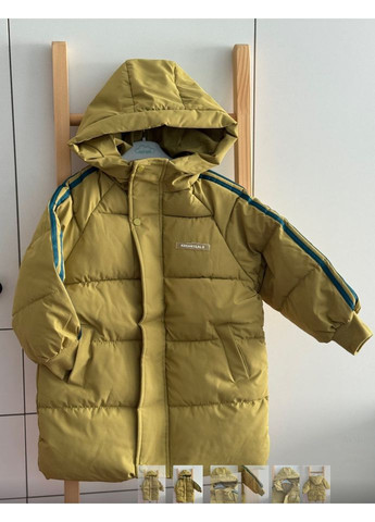 Комбинированная демисезонная куртка удлиненная еврозима с капюшоном 10920 No Brand