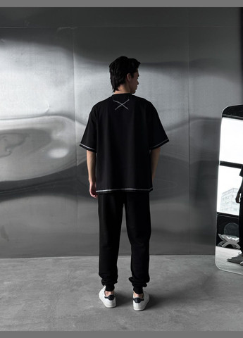 Чорний літній стильний костюм🔝😎 Luna