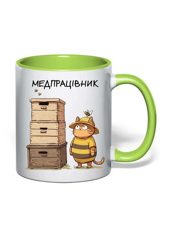 Чашка с печатью "Медработник" 330 мл (цвет салатовый) (32781) No Brand (365814627)