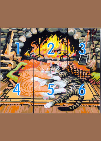 Набір для вишивання за нанесеною на канву схемою "Sleeping cat" . AIDA 14CT printed, 49*43 см Joy Sunday (313614251)