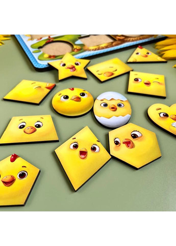 Дерев'яний пазл вкладиш «Курчата» Ubumblebees (365641816)