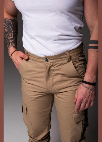 Бежевые демисезонные брюки No Brand