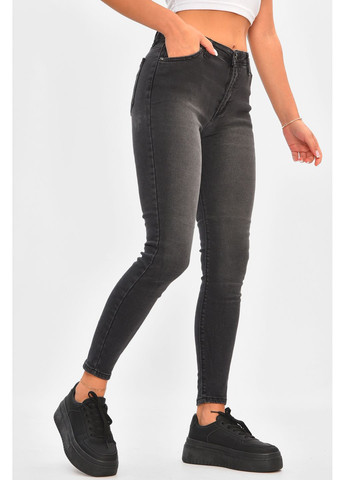 Джинсы женские скинни темно-серого цвета Let's Shop - (358058533)