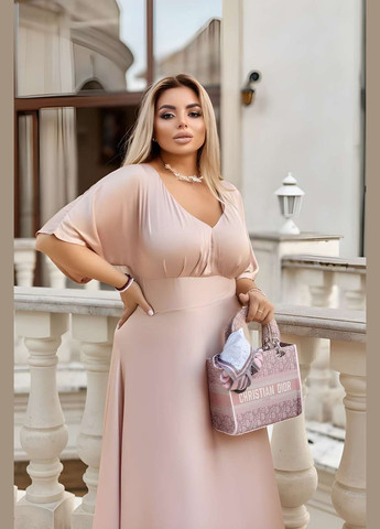 Бежева кежуал, святковий, коктейльна, вечірня 42-70р електрик сукня в підлогу довге плаття батал вечірня святкова ошатна Україна