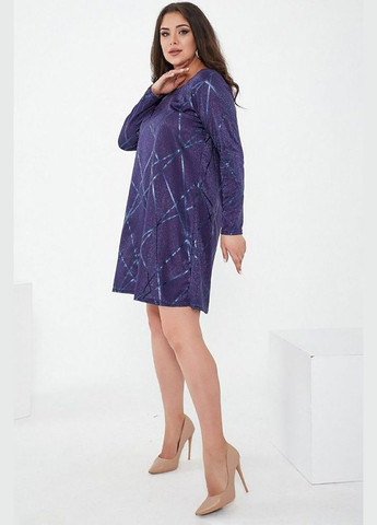 Синя коротка жіноча сукня, фіолетового кольору, з люрексу, Ager