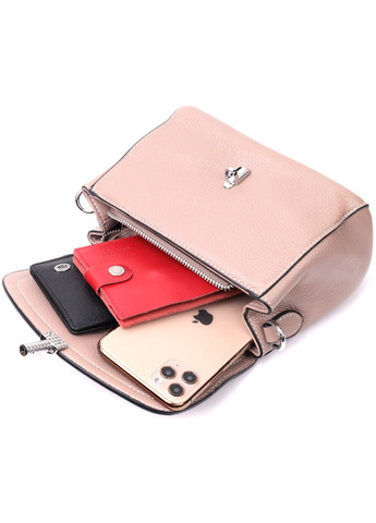 Женская кожаная сумка с интересной металлической защелкой 22418 Vintage (329197891)