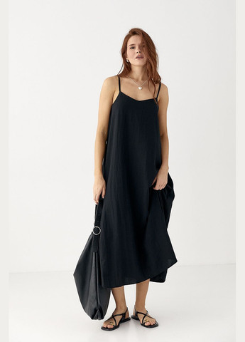 Летний женский расклешенный женский сарафан на бретелях Lurex