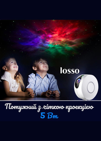 Лазерный проектор звездного неба и галактики "Туманность B" белый Losso (327041551)