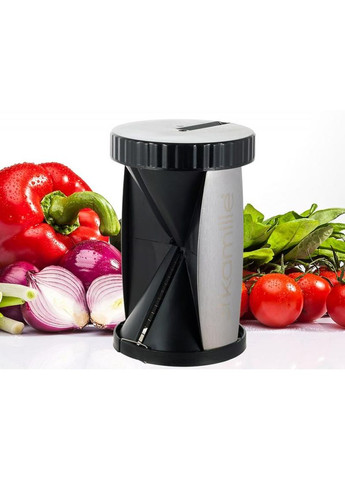 Шинковка спиральная для нарезки овощей с сменными лезвиями черная слайсер для салатов Kamille (368989151)