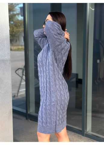 Темно-серое праздничный, повседневный, вечернее, деловое, кэжуал шерстяное платье свободного кроя. цвет изумруд. длина меди. BANG__BOOOM