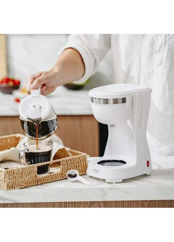 Крапельна кавоварка AD 4381 біла 600 Вт 0,6 л Adler (372790245)