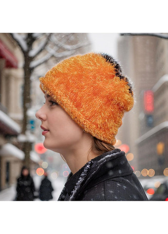 Шапка женская "Финикс Soft", ручная работа от, 50-58 см, оранжево-черный PRIGRIZ (369165126)
