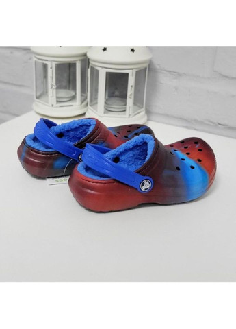 Красные детские кроксы утепленные classic clog Crocs
