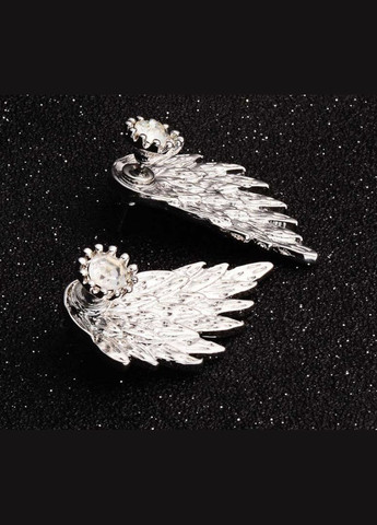 Сережкицвяшки з каменем Крила легкості золотисті No Brand (276195335)
