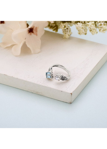 Кольцо серебряное разъемное Лириды Голубой Топаз 925 Zirkon 17,5-18,5 размер Skifska Etnika (364202523)