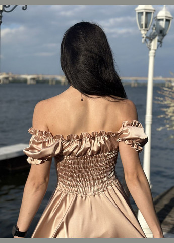 Пудровое женское платье миди из шелка армани пудровый Maybel