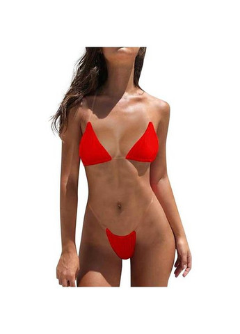 Красный летний сексуальный купальник бикини на силиконовых бретелях xs-s красный No Brand