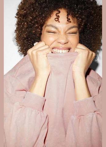 Розовый свитшот из хлопка C&A однотонный (326970607)