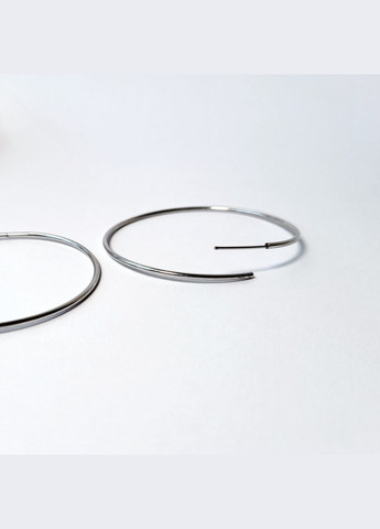 Серебряные серьги кольца 54 мм серебро 925 пробы Родированное 1120с 4.02г No Brand (307172943)