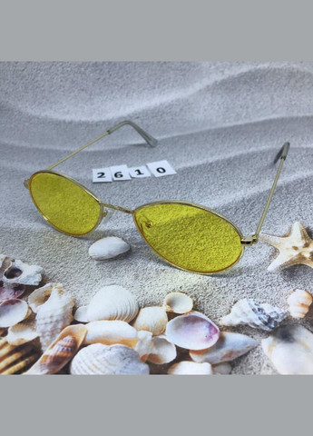 Желтые очки капельки в золотистой оправе. No Brand (302490488)