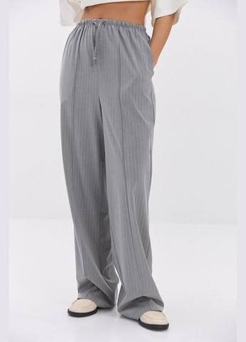 Женские брюки серые из костюмной ткани в полоску MKAR22011-2 Modna KAZKA (336934151)