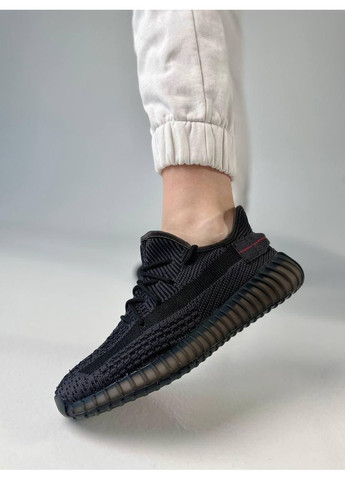 КРОССОВКИ ЖЕНСКИЕ ADIDAS YEEZY BOOST 350 BLACK АДИДАС ИЗИ БУСТ No Brand чёрные демисезоны (368887654)