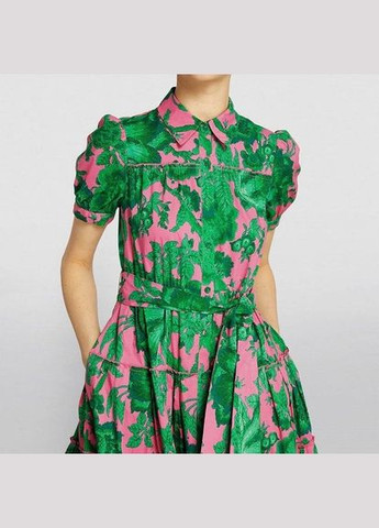 Зелена святковий сукня з пишною спідницею Diane von Furstenberg з квітковим принтом