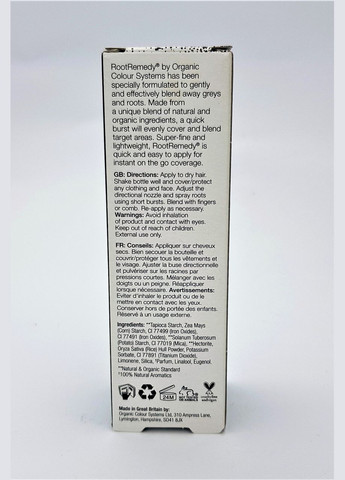Спрей для маскировки седины черный Root Remedy Black 5г Organic Colour Systems (302519917)