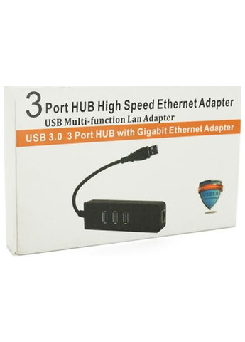 Концентратор USB 3.0 to 3xUSB+Ethernet black (YT-3H3+1) Voltronic USB 3.0 to 3xUSB + Ethernet black (366699519)